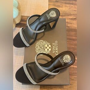 Vince Camuto Black Sandals with Sparkling Straps